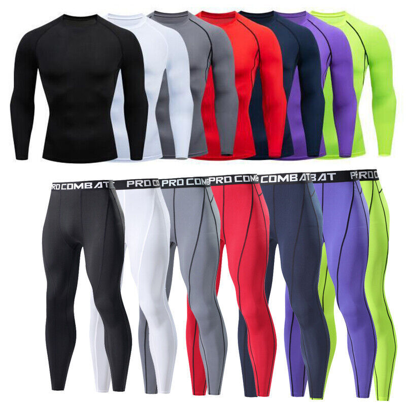 Men Compression Activewear Suit Cycling Sports Base Layer Tights