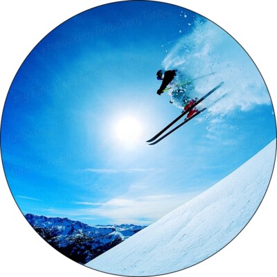 Ski Winter Tortenaufleger essbar Party Deko Geburtstag Geschenk Urlaub Schnee