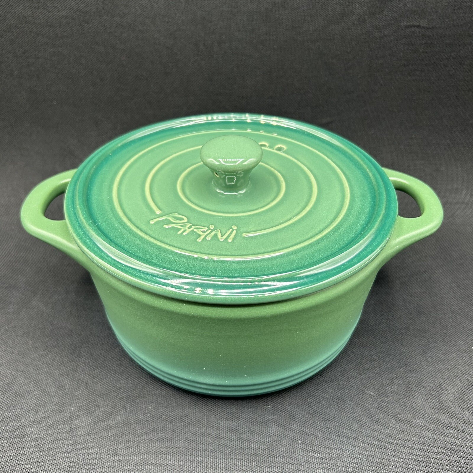 Parini Stoneware Dutch Oven 1.5 qt. Casserole Dish with Lid Green