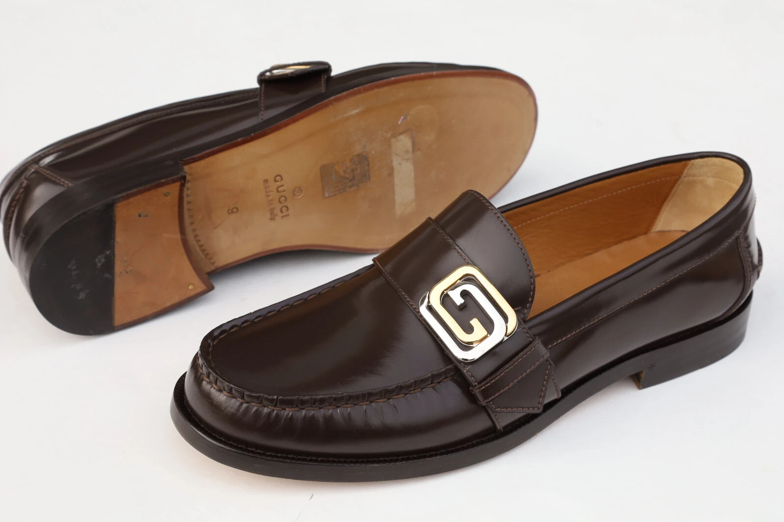 Mocassin en cuir pour homme boucle Gucci GG taille 9   US 9,5