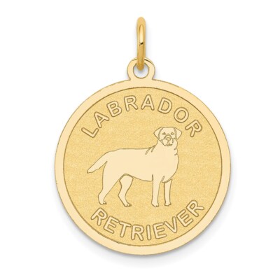 Echt 14kt Gelbgold Labrador Retriever Scheibe Charm