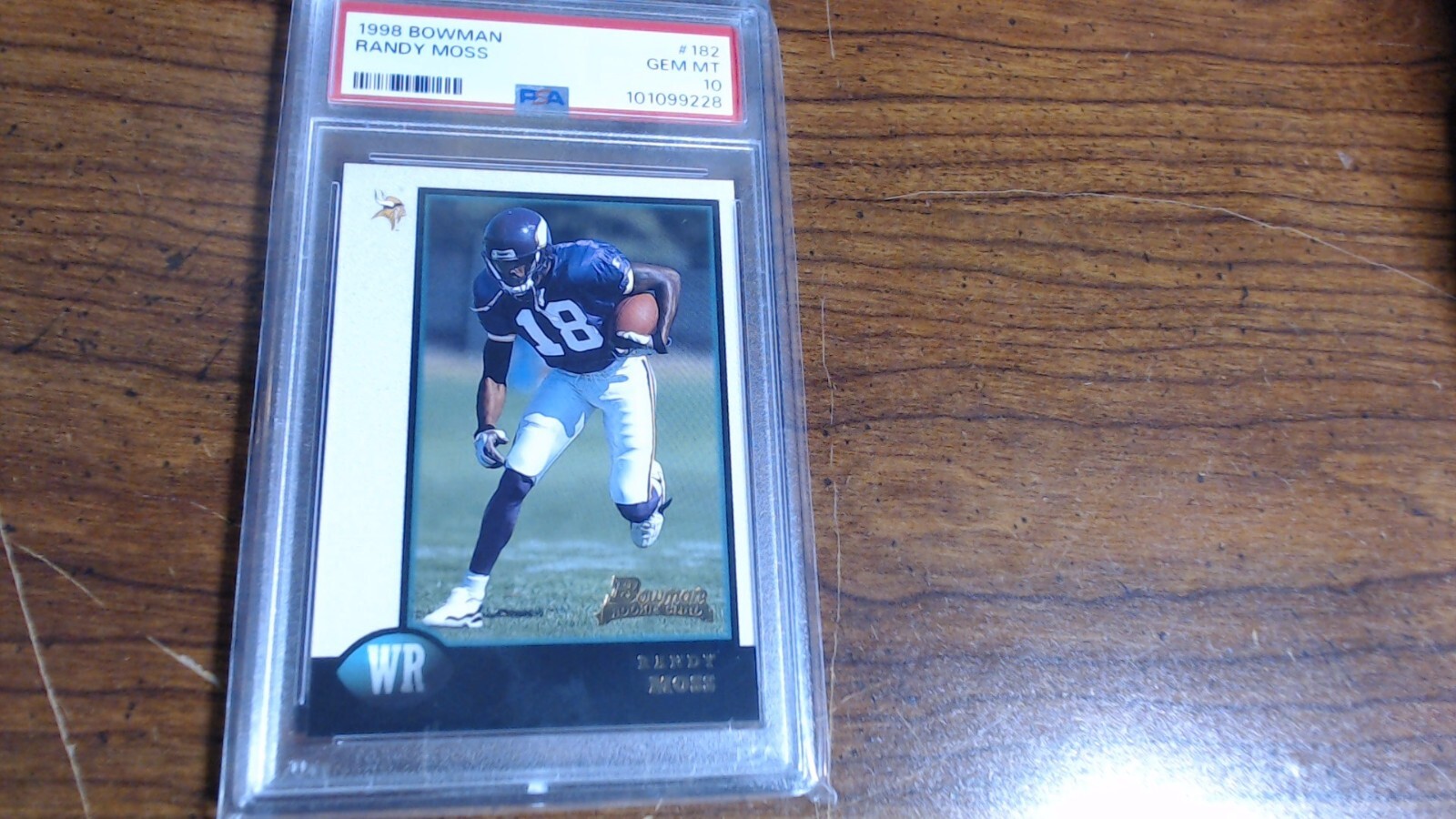 Graded 1998 Bowman Randy Moss #182 Rookie RC Football Card PSA 10 Gem Mint Hof