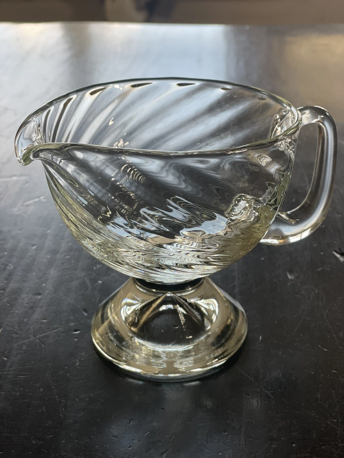 Clear Footed Sauce Syrup Gravy Bowl