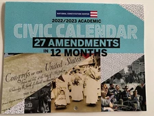Civics Social Studies History Calendar 2022-2023 NEW