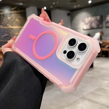 Fr iPhone 17 Pro Max 16e 15 14 13 Shockproof Magnetic Gradient Hard Back PC Case