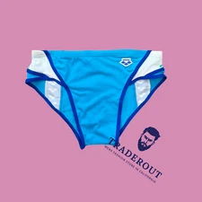 Arena men turquoise blue ICONS Swim Brief bikini swimwear swimsuit size 36 38