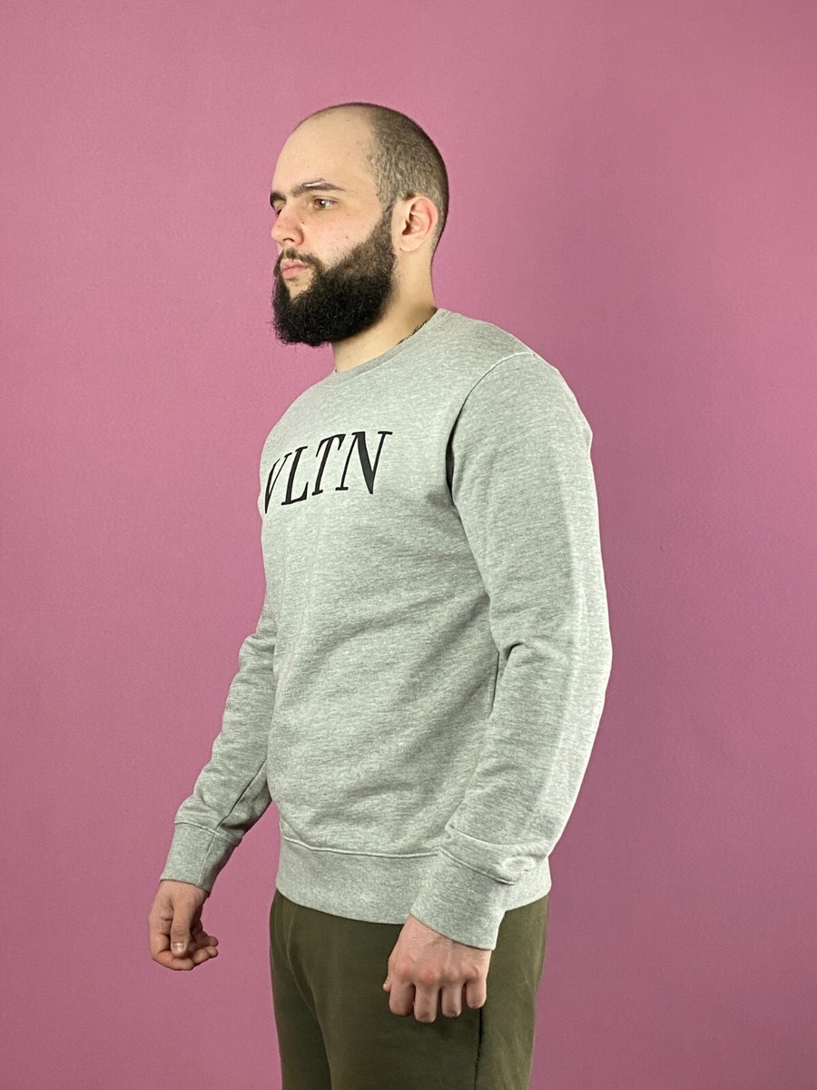 【関税&送料込】Valentino Sweatshirt Valentino VLTN Logo Sweatshirt Vintage Men's Crew Neck