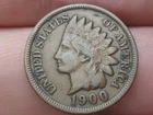 1900 Indian Head Cent Penny- Fine/VF Details, Partial LIBERTY, Chocolate Brown