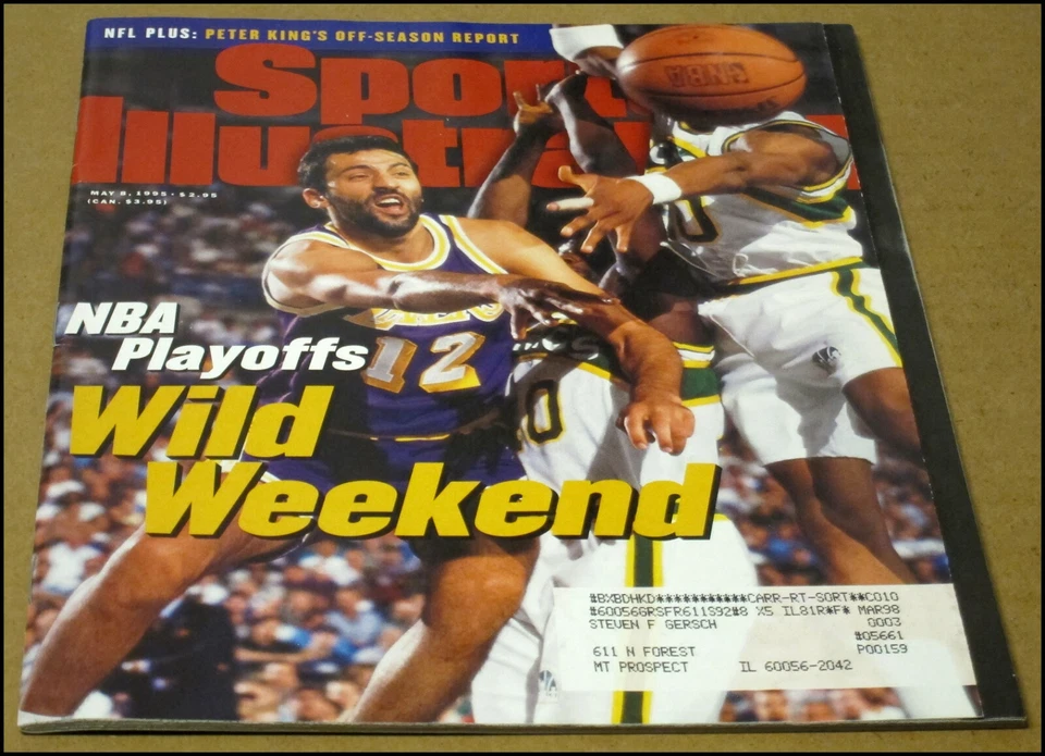 5/8/1995 Sports Illustrated Vlade Divac Los Angeles Lakers Playoffs Jose Canseco - Image 2 of 4