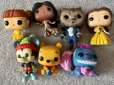 7 x Disney Funko Pops - ohne Verpackung - Mickey Mouse / Winnie the Pooh / Stitch