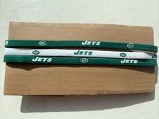 NEW YORK JETS 3 Pack Elastic Headbands (Green/White)