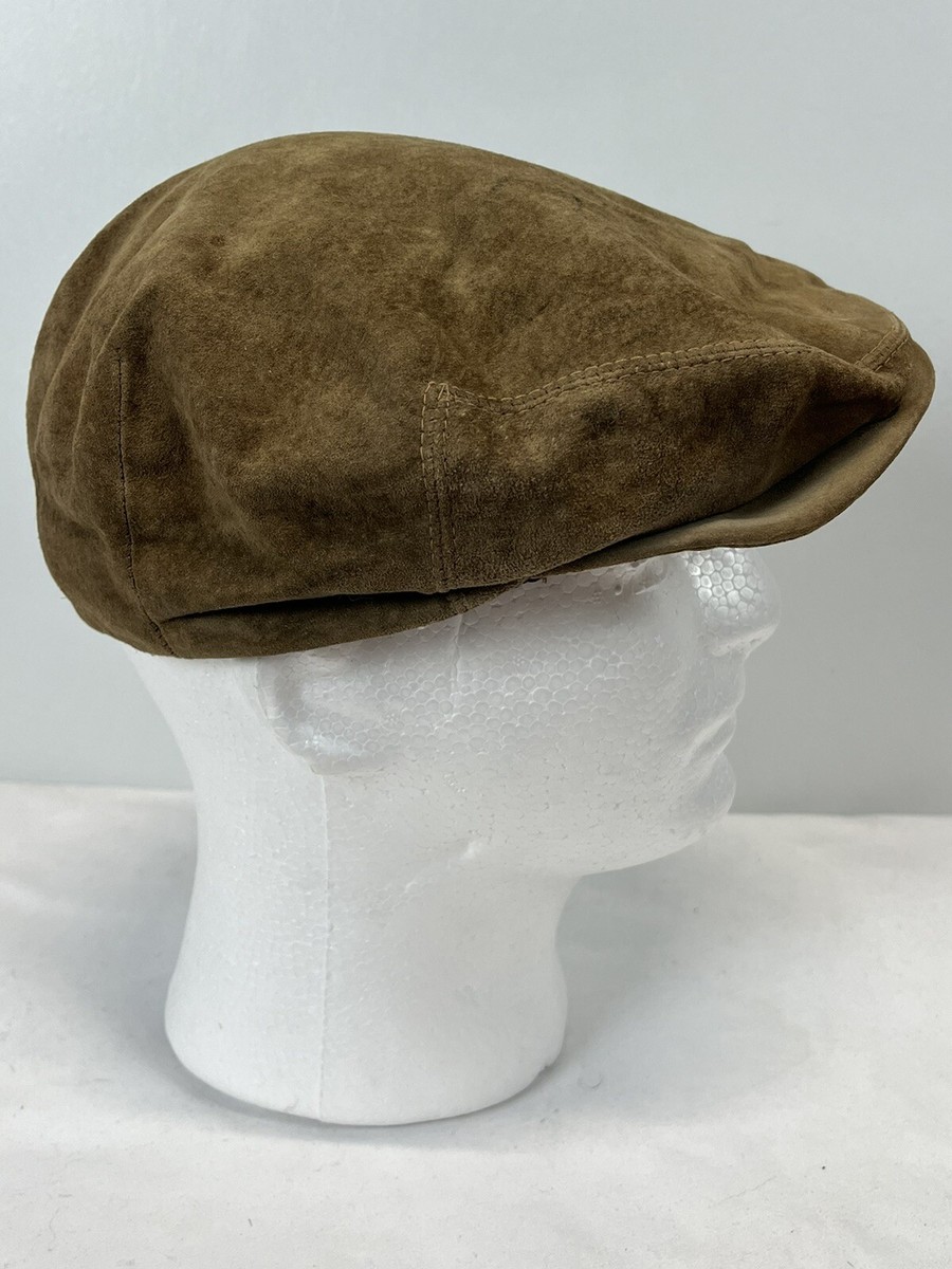 Vintage L.L. Bean Leather Newsboy Hat Cap READ Union Made  display picture 2