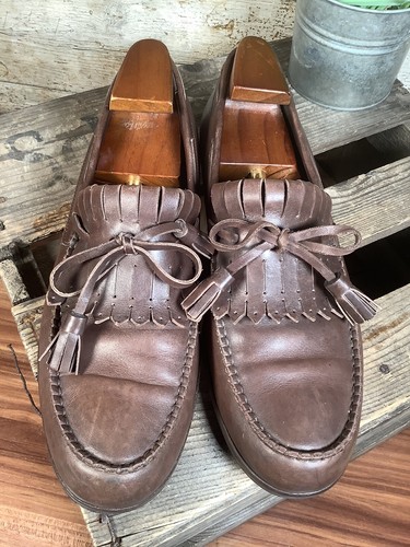 Dsquared2 Brown Leather Tassel Boat Shoe Italian Designer Loafer - Mens UK9 EU43 - Picture 4 of 12