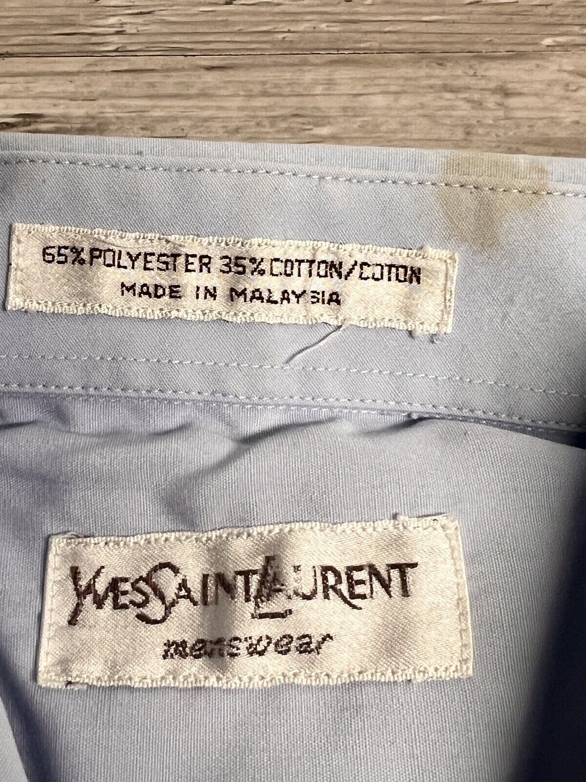 Yves Saint Laurent Tg 16 32 33 Camicia Uomo Blu Abito Business Casual Bottoni 3