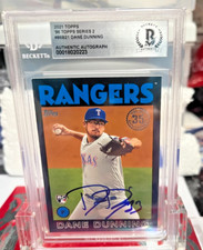 2021 Topps '86 1986 Topps Series 2 #86B-21 Dane Dunning Auto RC Rangers BAS COA
