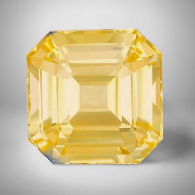 Yellow Sapphire Asscher Cut Gemstone 2.1 Cts - 8 mm Calibrated Loose Gem