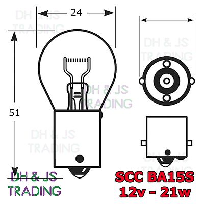 2 X 382 R Luz De Freno Roja Indicador Parada Tail Bombillas De Coche 12 V 21w BAY15S SCC
