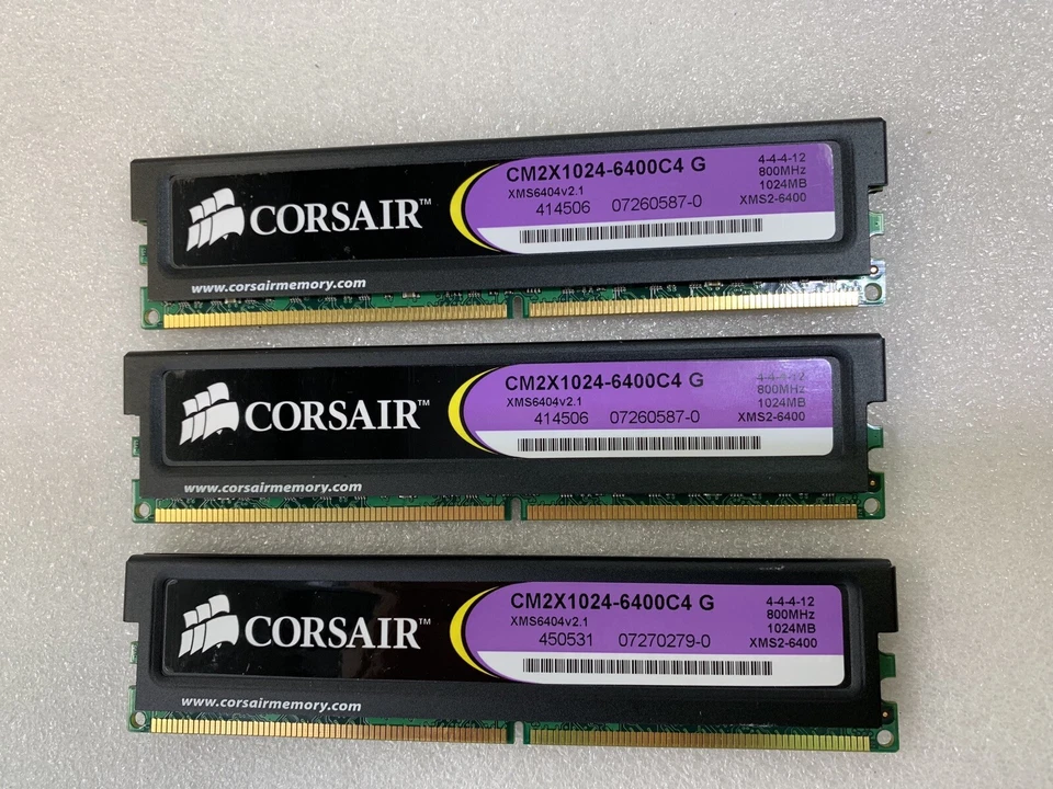 Corsair DDR2 3GB (3x 1GB) Xtreme Perf XMS2-6400 CM2X1024-6400C4 RAM Desktop - Image 2 of 4
