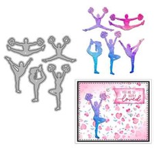 Cheerleader Poses Metal Cutting Dies Scrapbooking Card Making Craft