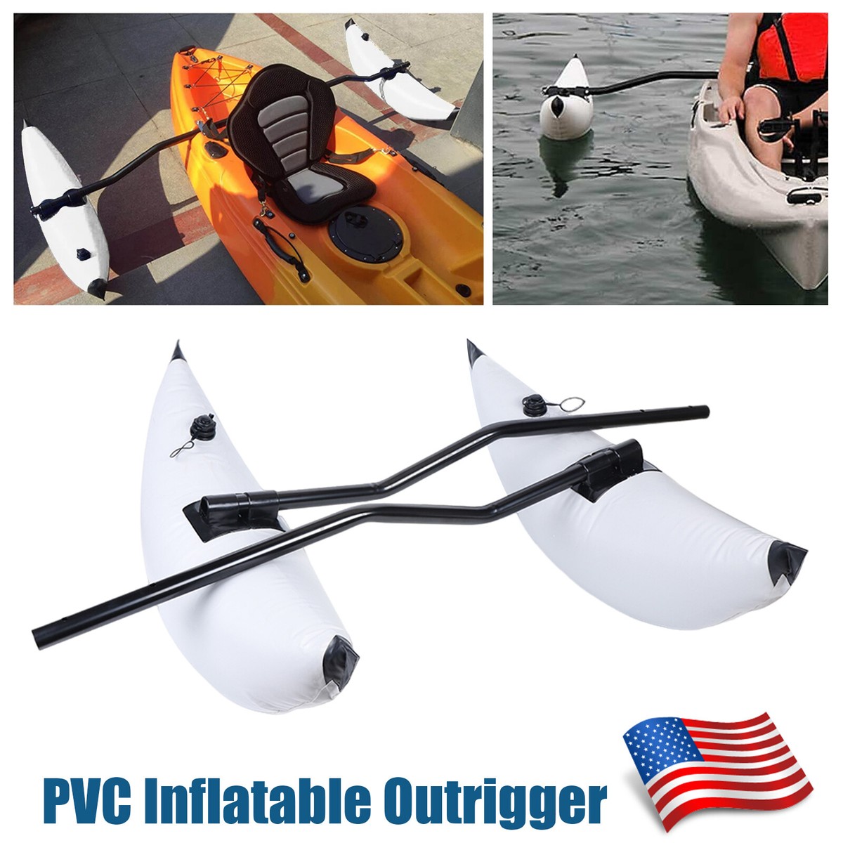 2 Piezas Inflable PVC Kayak Canoa Pesca Barco Estabilizador Estabilizador Accesorios EE. UU.