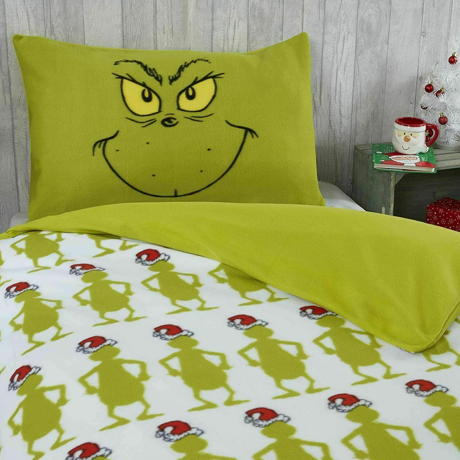 Grinch Christmas Fleece Single Duvet 