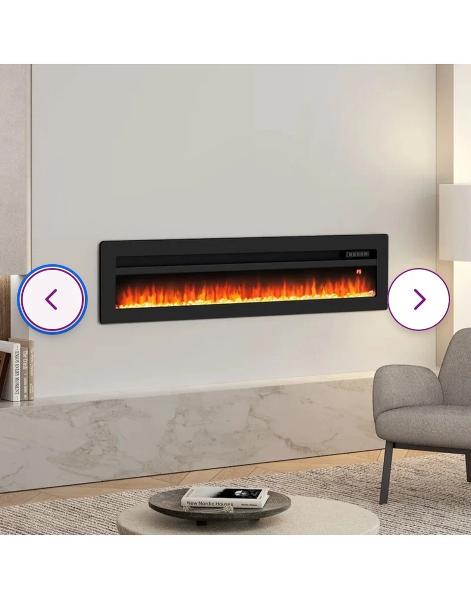 Black Wyndham Wade Logan Electric Inset Fire Fireplace eBay