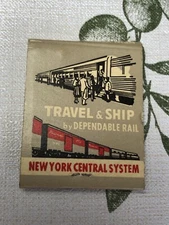 Vintage New York Central System Matchbook, Train With Map