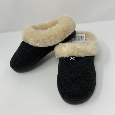 NEW Dear foams Clog Slippers Womens Small 5-6 Wool-Blend Slip-On Faux Fur Lined