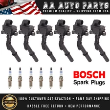 6x Ignition Coil UF741 & Bosch Spark Plug for Mercedes-Benz C300 C350 E350