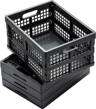 Eslite 16L Collapsible Storage Crates,Folding Plastic 13.8"X10.6"X7.5", Gray