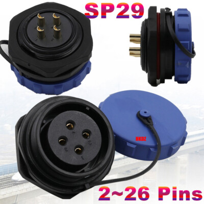 SP29 Aviation Nut Sockets IP68 Waterproof Cable Connector 2 3 4 7 8 9 10~26 Pins