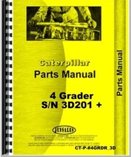 CAT Caterpillar 4 Horse or Tractor drawn Grader Parts Manual Catalog S/N 3D201 +
