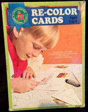 vintage 60's toy re-color cards 11 cards in set in original box made in USA 1969