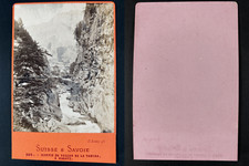 Lamy, Switzerland, Bad Ragaz, Tamina River Vintage cdv albumen print CDV, print run a