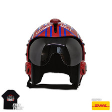 TOP GUN GOOSE BLUE HGU-33 FLIGHT HELM MOVIE PROP PILOT AVIATOR USN NAVY + SHIRT