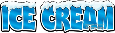 Ice Cream Letters DECAL Food Truck Concession Sticker (Choose Your Size + Color)