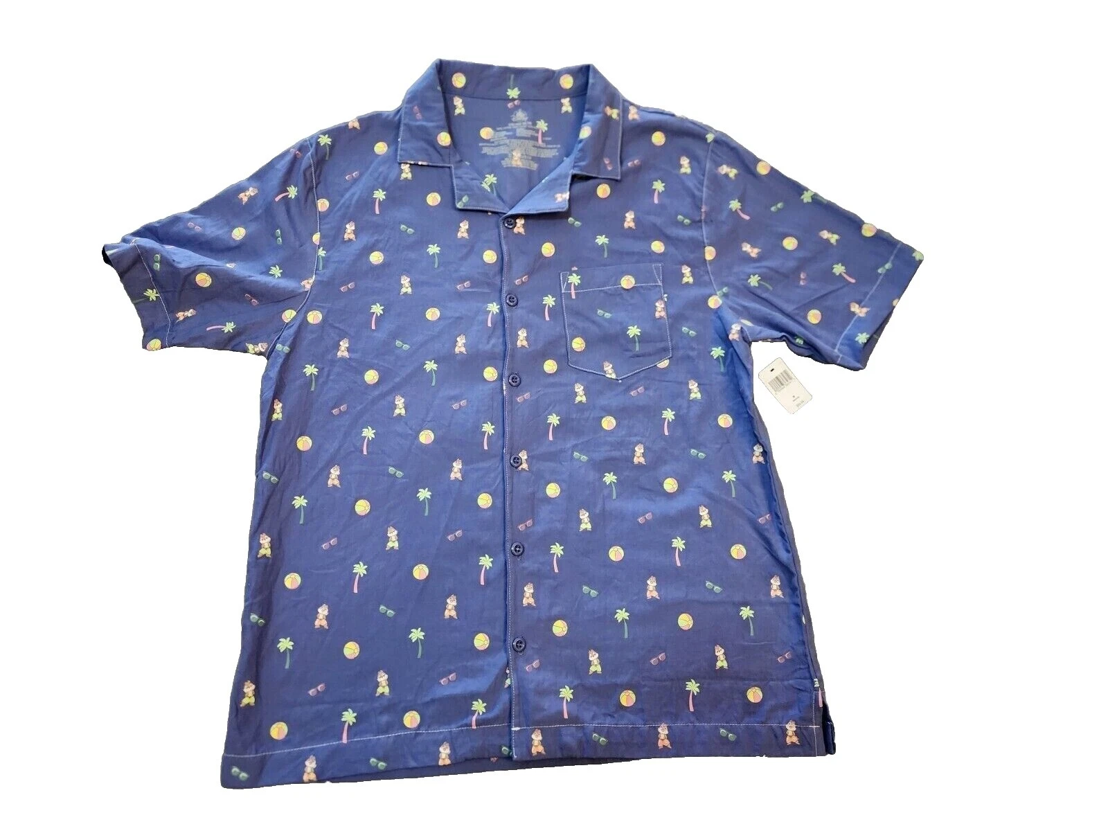 Disney Solid Informal Con Botones camisas para hombres