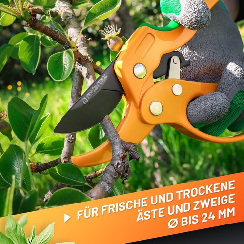 GRÜNTEK Amboss Ratschen Gartenschere UHU 205 mm - Bild 4 von 8
