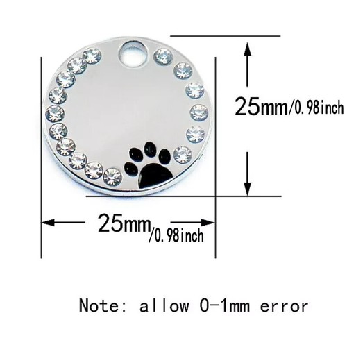 Médaille Patte ID Tag Nom Chien Chat Porte Clé pas de Gravure non Personnalisée - Photo 24/33