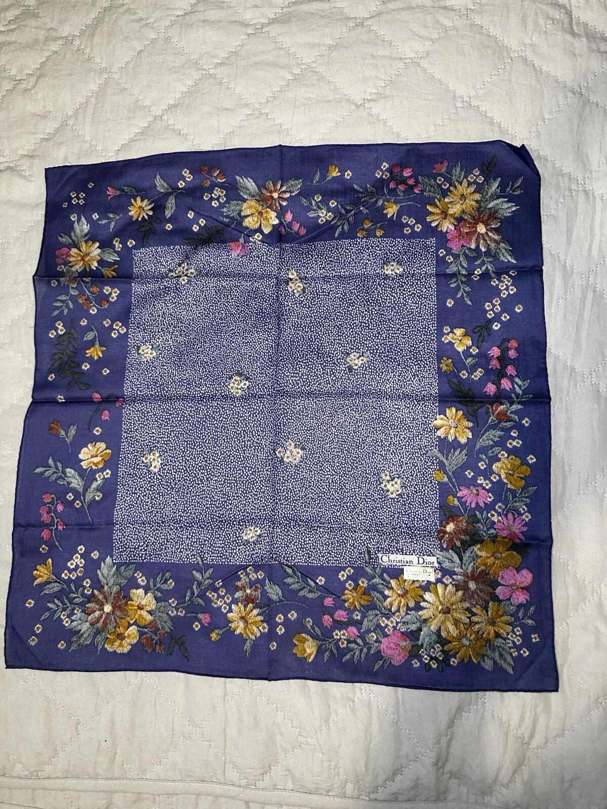 Mini foulard floral coton Christian Dior   Violet