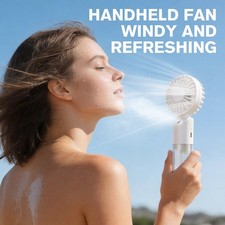 Portable Rechargeable Fan Mini Handy Fan Pocket Size Air Cooler USB w/Mist Spray