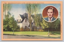 Postcard Residence of Errol Flynn Beverly Hills California