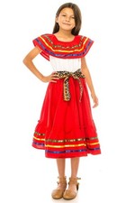 Efogep Girls Traditional Mexican Dress Folklore Fiesta Costume 9-10Y Kids New