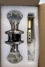 Crystal Glass Door Knobs Interior with Lock