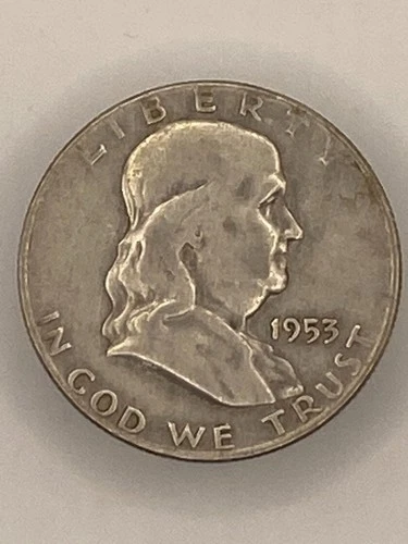 1953 D Franklin Half Dollar 90% Silver Denver Mint Circulated Ungraded Coin