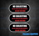 No Soliciting Sign Oval Don't Knock Ring Self Adhesive Decal Sticker (3 Pack) 5"