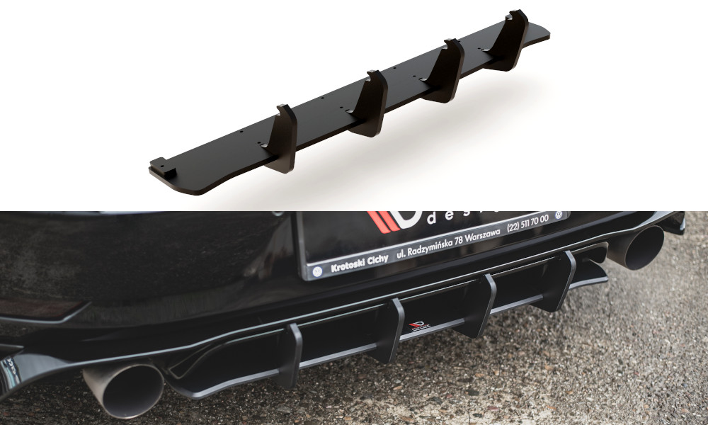 Diffuseur arriere pour remplacer la jupe d'origine de la Golf 7 GTI TCR Maxton rouge