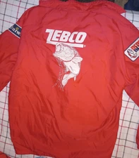 Vintage ZEBCO Red Snap Up Nylon Fishing Windbreaker-XL USA 1970's Champion