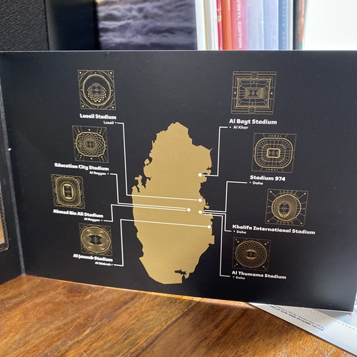 2022 Qatar Banknote 22 Riyal WORLD CUP COMMEMORATIVE UNC P39 Polymer Folder - Picture 5 of 6