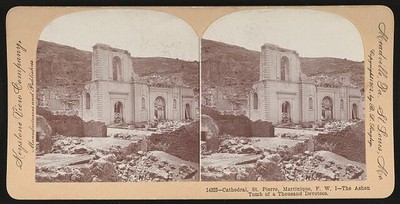 Cathedral, St. Pierre, Martinique, F. W. I., ashen tomb thousand devotees